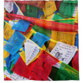 チベカラフルット祈りの言葉フラグ – チベット シャワーカーテン (正面)