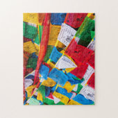 チベカラフルット祈りの言葉フラグ – チベット ジグソーパズル (縦)