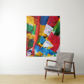 チベカラフルット祈りの言葉フラグ – チベット タペストリー (インサイチュ)