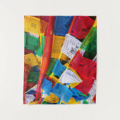 チベカラフルット祈りの言葉フラグ – チベット タペストリー (正面)