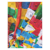 チベカラフルット祈りの言葉フラグ – チベット テーブルクロス (正面)