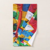 チベカラフルット祈りの言葉フラグ – チベット バスタオルセット (ハンドタオル)