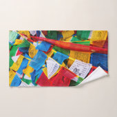 チベカラフルット祈りの言葉フラグ – チベット バスタオルセット (ハンドタオル)