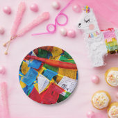 チベカラフルット祈りの言葉フラグ – チベット ペーパープレート (パーティー)