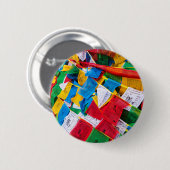 チベカラフルット祈りの言葉フラグ – チベット 缶バッジ (正面&裏面)