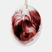 チベタンテリアのハート セラミックオーナメント (右)