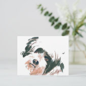 チベタンテリアのポートレート ポストカード (スタンド正面)