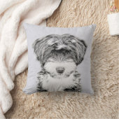 チベタンテリアの絵画-かわいい元の犬の芸術 クッション (ブランケット)