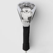 チベタンテリアの絵画-かわいい元の犬の芸術 ゴルフヘッドカバー (正面)