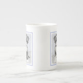 チベタンテリアの絵画-かわいい元の犬の芸術 ボーンチャイナマグカップ (正面)