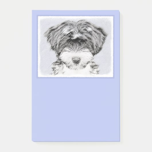 チベタンテリアの絵画-かわいい元の犬の芸術 ポストイット (正面)