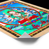 チベッカッコいいトthangka tattoo cundhi菩薩 ポスター (角)
