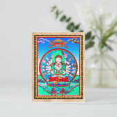 チベッカッコいいトthangka tattoo cundhi菩薩 ポストカード (スタンド正面)