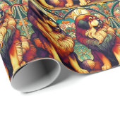 チベッカラフルトマスチフスラッピング紙 ラッピングペーパー (ロールコーナー)