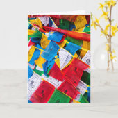 チベッカラフルト祈りの言葉フラグ-チベット カード (黄色い花)