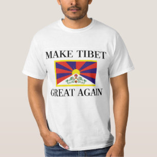 チベットに素晴らしい-チベット語をチベットの自由な旗再度して下さい Tシャツ