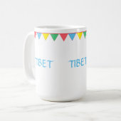 チベットのカラフルな旗 コーヒーマグカップ (正面左)