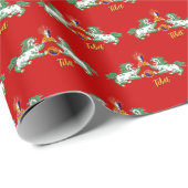 チベットのギフトラッピング、チベット国旗、ライオン/赤 ラッピングペーパー (ロールコーナー)