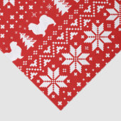 チベットのスパニエル犬はクリスマスパターンのシルエットを描きます 薄葉紙 (詳細)