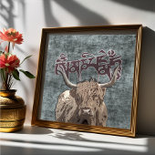 チベットのヤクとマニマントラ( OMマニパドメハム) ポスター