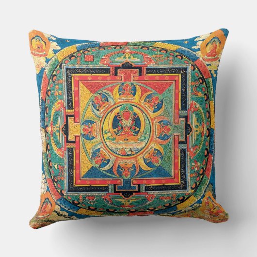 チベットの仏教の曼荼羅の枕 クッション (裏面)