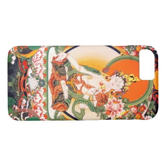 チベットの仏教の芸術のiPhone 7の場合 Case-Mate iPhoneケース (裏面(横))