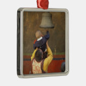 チベットの僧侶が少年を連れて呼び出す メタルオーナメント (右)