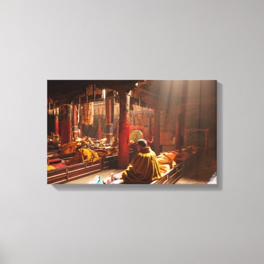 チベットの僧侶 キャンバスプリント (正面)