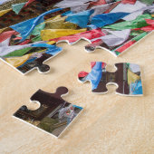 チベットの寺と祈りの言葉フラグ – 雲南省、中国 ジグソーパズル (側面)