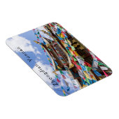 チベットの寺と祈りの言葉フラグ – 雲南省、中国 マグネット (右側)