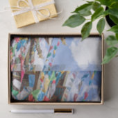 チベットの寺と祈りの言葉フラグ – 雲南省、中国 薄葉紙 (ギフト)