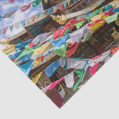 チベットの寺と祈りの言葉フラグ – 雲南省、中国 薄葉紙 (詳細)