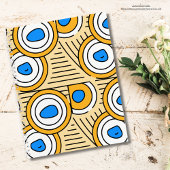 チベットの抽象的なパターンが背景の土色 青 ノートブック