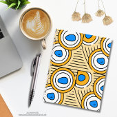 チベットの抽象的なパターンが背景の土色 青 ノートブック