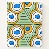 チベットの抽象的な芸術作品がパターンになったセージグリーン ノートブック (裏面)