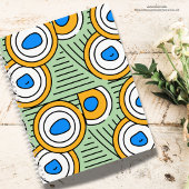 チベットの抽象的な芸術作品をパターンにしたセージグリーン ノートブック