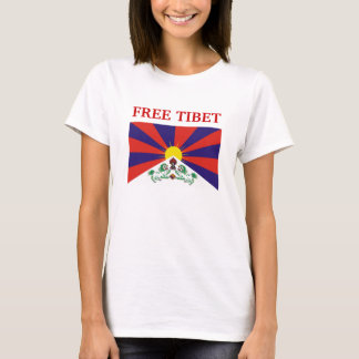 チベットの旗、自由なチベット Tシャツ