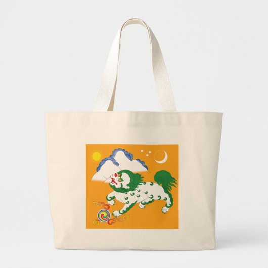 チベットの旗(1920-1925年) ラージトートバッグ (正面)