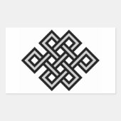 チベットの永遠の結び目の無限のシンボルreli 長方形シール (正面)