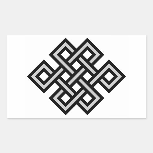 チベットの永遠の結び目の無限のシンボルreli 長方形シール (正面)