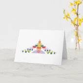 チベットの祈りの言葉の旗 カード (黄色い花)