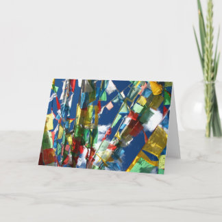 チベットの祈りの言葉は印を付けます挨拶状(中ブランク)に カード