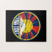 チベットの自由な円形のグランジ ジグソーパズル (横)