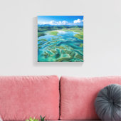 チベットの複雑な水路網 キャンバスプリント (インサイチュ (リビング))