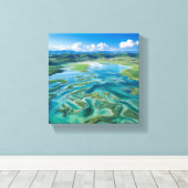 チベットの複雑な水路網 キャンバスプリント (インサイチュ (ウッドフロア))