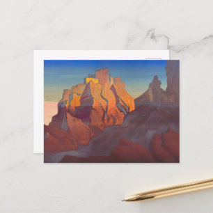 チベットの要塞、Basgo by Nicholas Roerich シーズンポストカード