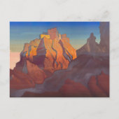 チベットの要塞、Basgo by Nicholas Roerich シーズンポストカード (正面)