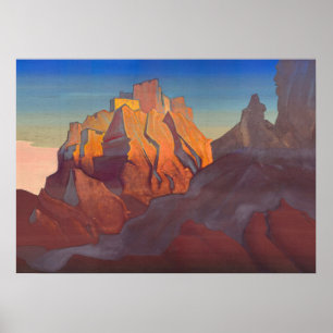 チベットの要塞、Basgo by Nicholas Roerich ポスター
