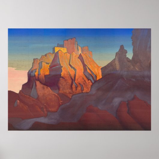 チベットの要塞、Basgo by Nicholas Roerich ポスター (正面)