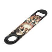 チベットの頭飾りが付いているスカル スピード栓抜き (裏面アングル)